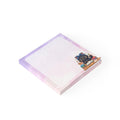 Haftnotizen mit schwarzem Katzen-Rastermuster (3 x 3 Zoll) – Lavendelfarbener Notizblock mit 50 Blatt