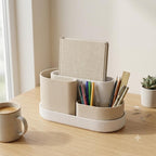 Modularer Schreibtischorganizer aus PLA-Kunststoff, minimalistisch, mit 2 herausnehmbaren Einsätzen