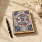 Handgefertigtes Notizbuch , Aztekisches Boho-Design, 14 x 20 cm, 100 linierte Seiten