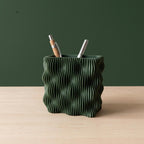 Stifthalter aus 3D-gedrucktem PLA, modernes geschwungenes Design, Schreibtischorganizer für Stifte und Bleistifte