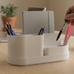 Modularer Schreibtischorganizer aus PLA-Kunststoff, minimalistisch, mit 2 herausnehmbaren Einsätzen